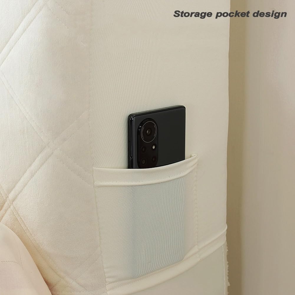 Copertura Per Testiera Letto - Imbottita, Anti-Graffio, 180x60x10 Cm, Bianco - Foto 4