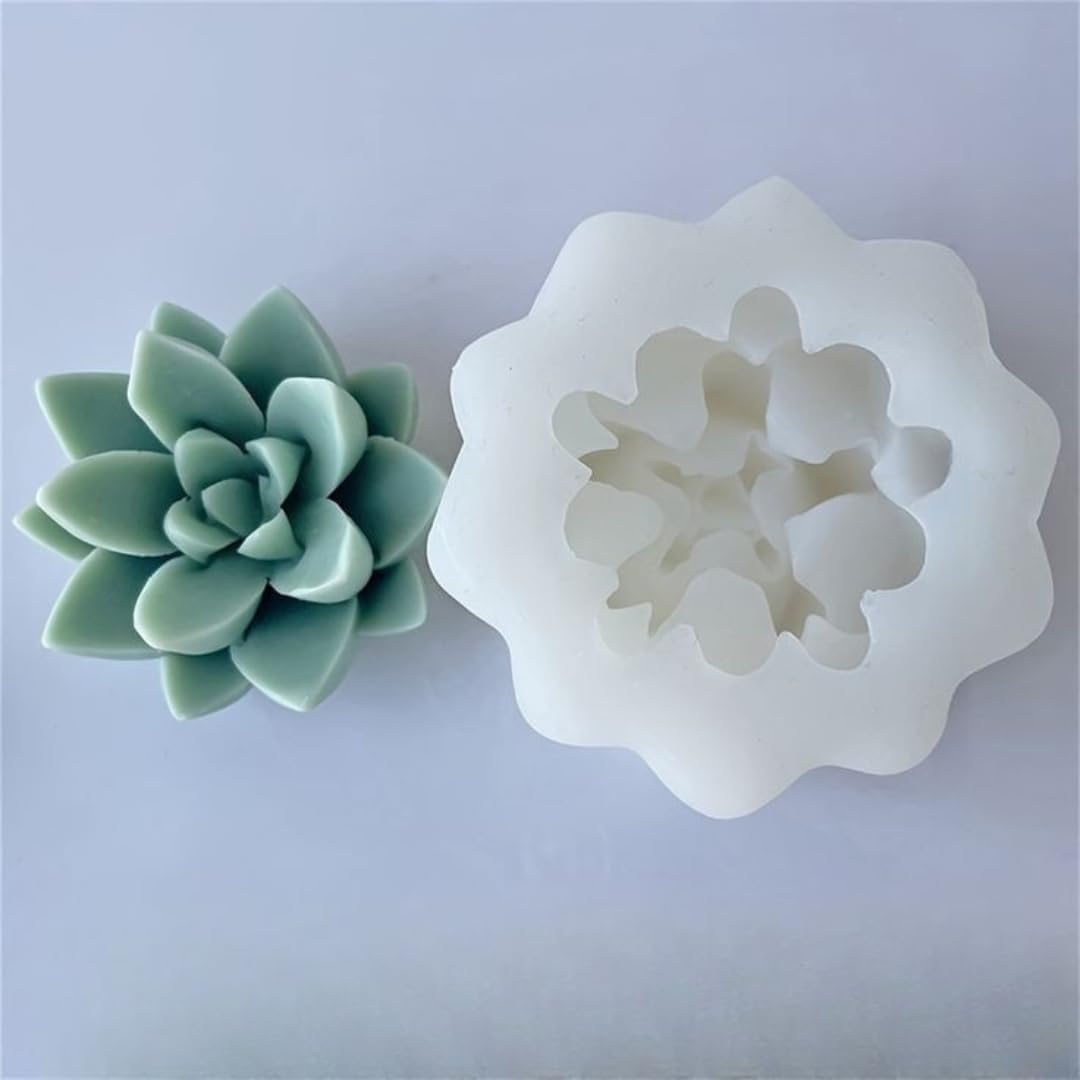 Small Lotus Silicone Candle Mould Succulent Flower Shape for Making Scented Candle Wax Waxmelts Aromatherapy Chocolate Candy Cake Decoration Cupcake Soap Making Resin Crafts Home Decor Party Gifts Molds (PACK OF 1)-image-40