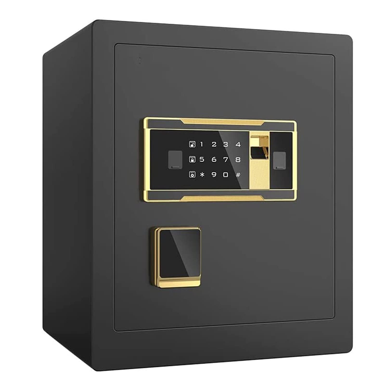 Safe Box, Fireproof Waterproof Safe Home Small Fingerprint Password Safe Anti-Theft All Steel Safe Office File Safe Deposit Box Electronic Password Key Storage Cabinet For Home Office Gun Cash Us