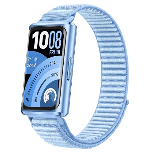 Image of Slim Nylon Watch Strap Compatible with Huawei Band 11 /11 Pro NFC, Nylon Replacement Band with Hook and Loop Fastener, Soft Breathable Lightweight for Women (No Watch)