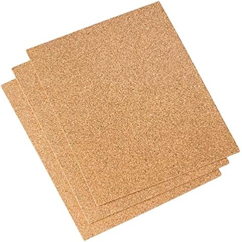 Cork Pad Pack of 3 | Pack of 3 Cork Pads | 250 x 200 mm | 3 mm Thick | for Model Making | as Mini Pin Board | Cork for Cutting & Crafts | Shock Absorbing & Low Vibration (Not Self-Adhesive) Cover