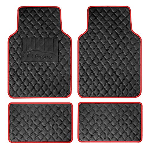 F12003RED-AVC Tapetes de couro sintético universais para carro