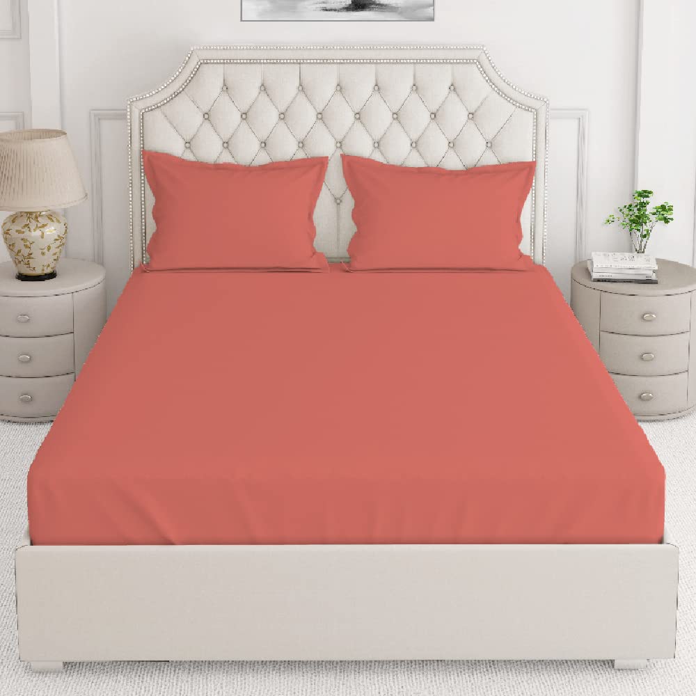 Layers 144TC 100% Cotton Flat Bedsheet for Single Bed with Pillow Cover (Saffron, Solid Pattern), Single Bedsheets, Breathable, Light Weight, Moisture Absorbent, Skin Friendly - Be Bold Collection (B09RMKF7X1) Amazon Price History, Amazon Price Tracker