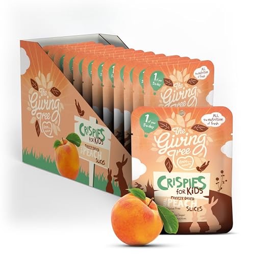The Giving Tree Freeze Dried Fruit I New Kids Crispies I No Added Sugar, Vegan & Gluten Free I Healthy Snacks for Kids Peach Case of 12