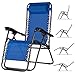 BAKAJI Sedia gravità Zero Sdraio da Giardino Poltrona Relax Pieghevole Salvaspazio Tubolari Acciaio 22mm Reclinabile Tessuto in Texilene Traspirante, Mare Spiaggia Piscina Arredo Esterno (Blu)