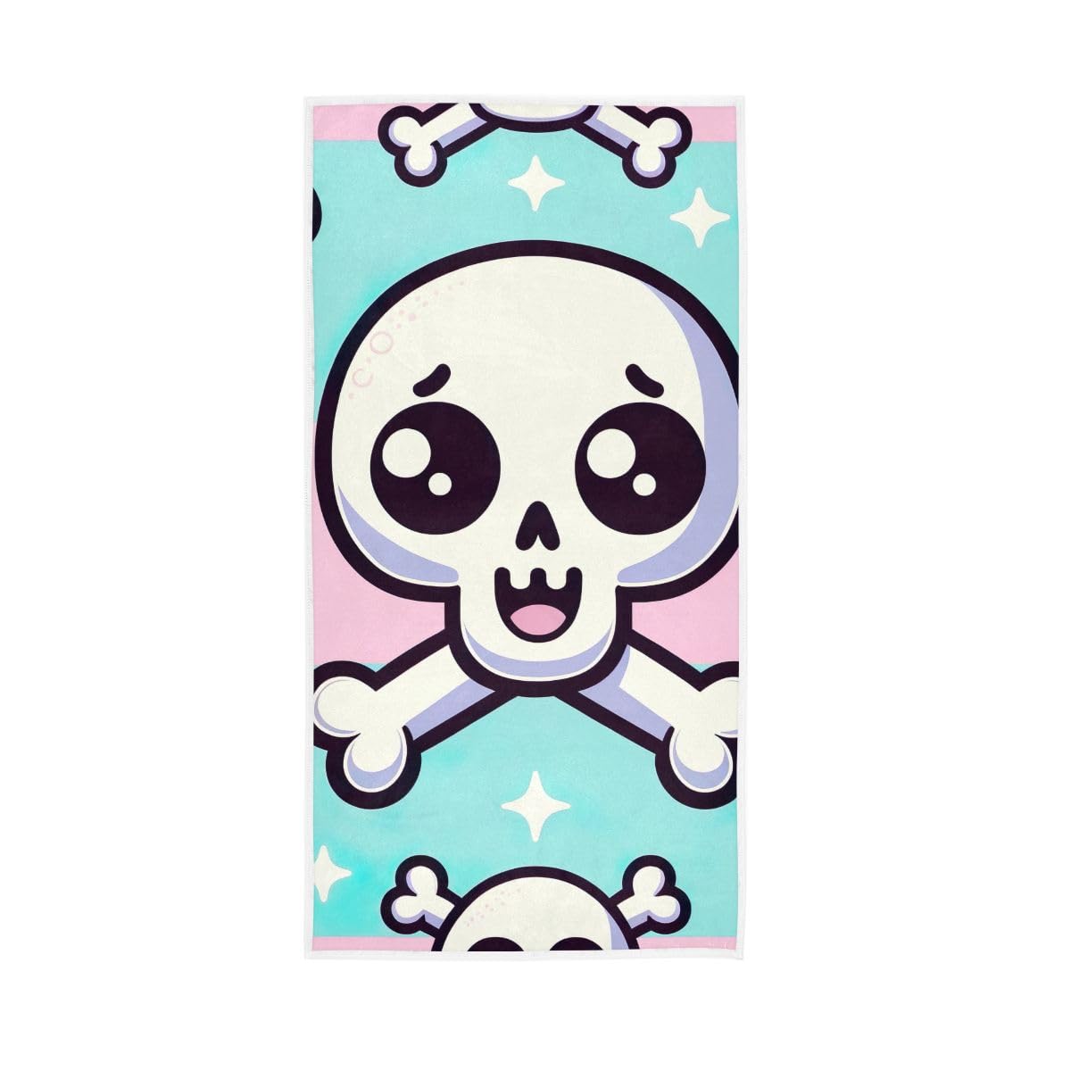 LSRCPD Cute Cartoon Skull Hand Towels, Hand Towels and Wash Cloths for Bathroom 15 x 30 Inches