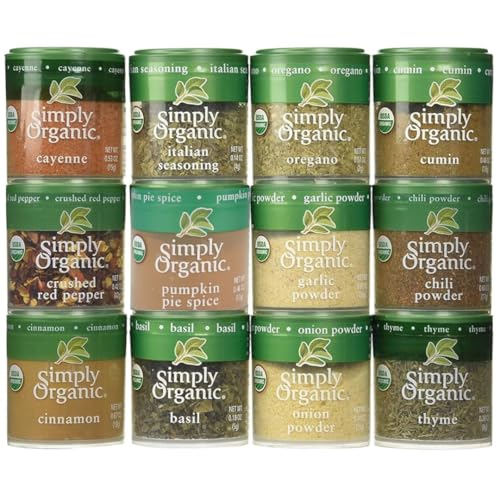 Simply Organic Spice Set Bundle with Pumpkin Pie Spice, Thyme, an...