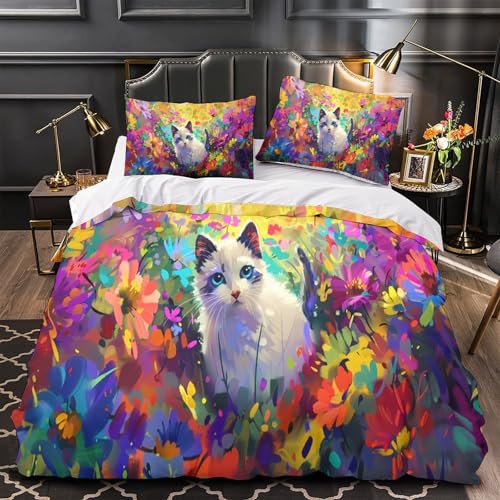 Housse de couette chèvre 3D King 220x240 cm en microfibre
