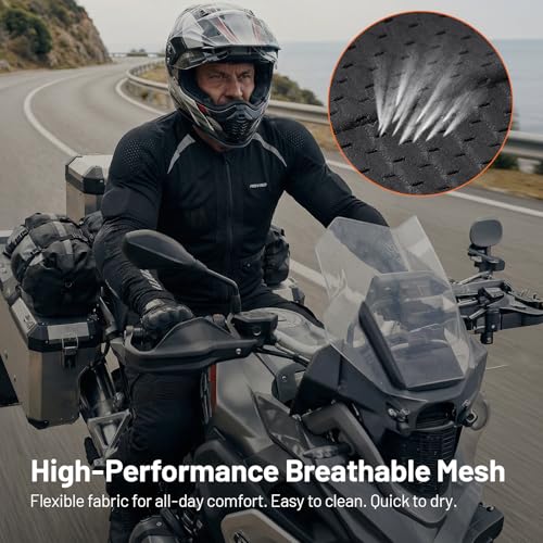RSYSO Men's Mesh Motorcycle Jacket with CE Certified Protect