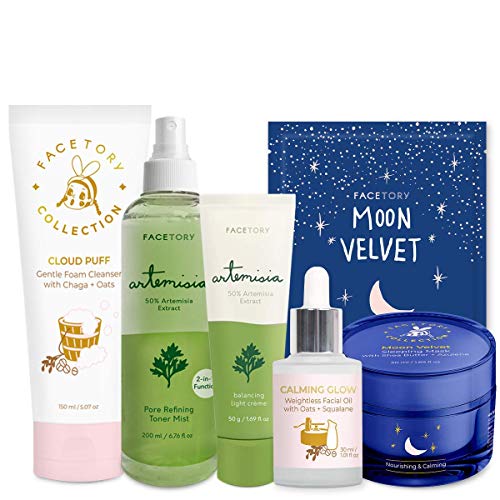 FaceTory Facial Spa Skin Care Set for Dry Skin – Moisturizing, Calming