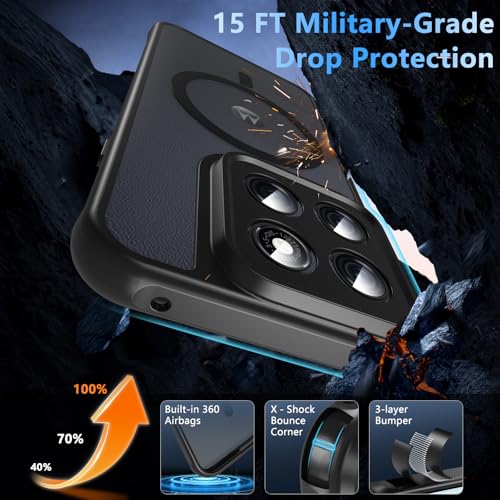 Image of For Motorola Edge 2026 Case,Magnetic [38 N52 Magnets] Military Grade Drop Protection moto edge 2026 case-Full Camera Protection Slim Matte Anti-Slip Phone Cover Protector For Motorola Edge 2026, Black