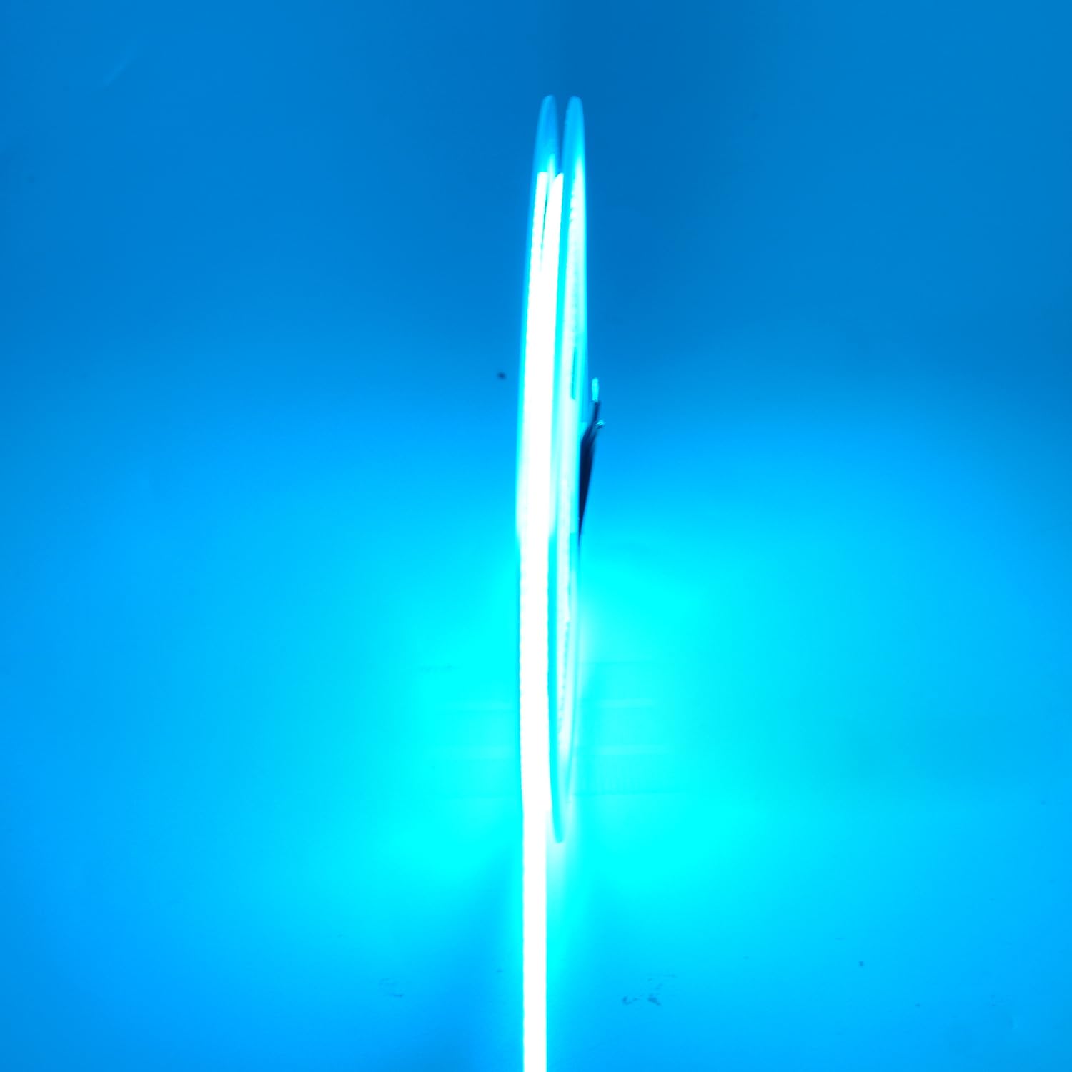 LumiyaHalo Ice Blue COB LED Strip Light, 3mm Narrow Width,12V 5M 400LEDs/M, CRI>90, Dotless Uniform Flexible Tape for Bedroom, Under Cabinet Lighting (DC12V, Ice Blue)