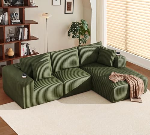 DURASPACE 108" Sectional Couch L Shaped Sofa Boneless Foam Cloud...