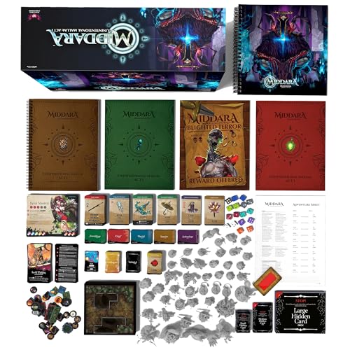 Middara Unintentional Malum: Acto 1 (v.1.2) - Juego de Mesa Fantástico Totalmente Cooperativo para Amigos y Familia - Incluye 400 Ilustraciones Únicas, Más de 60 Encuentros y Más - Juego de Exploración de Mazmorras (1-4 Jugadores) miniatura 2