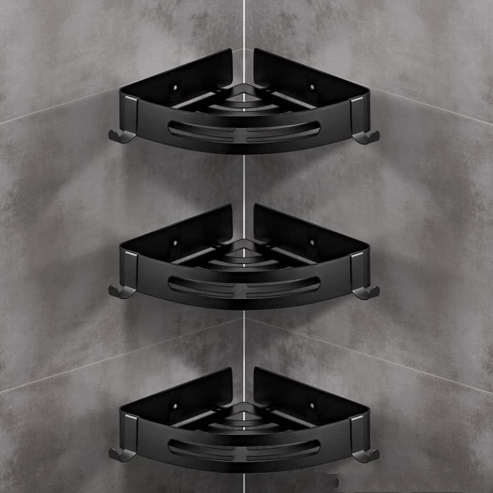 Shower Caddy Black Bathroom Shelf Stainless Steel Corner Storage Rack Towel Shelves Kitchen Condiment Holder Bathroom Accessories Bathroom