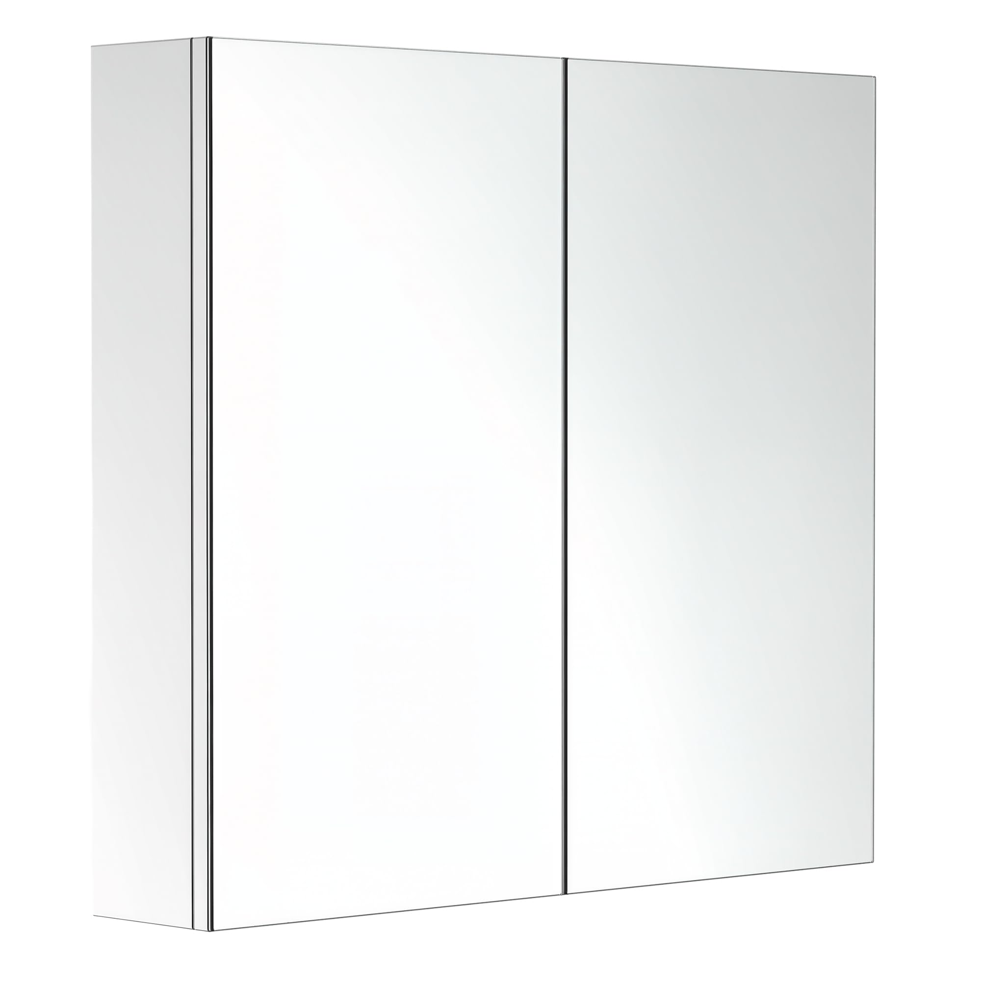 HOMCOM Stainless Steel Wall mounted Bathroom Mirror Storage Cabinet Double Doors 600mm (W)
