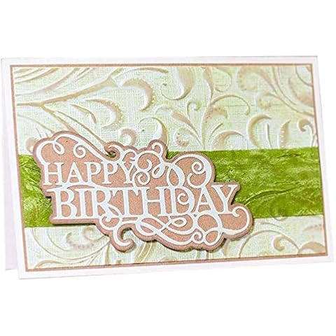 jiashemeng Happy Birthday Dies, Happy Birthday Letter Metal Cutting Dies DIY Scrapbook Paper Cards Album Stencil, Dies for Card Making Happy Birthday-C Cover