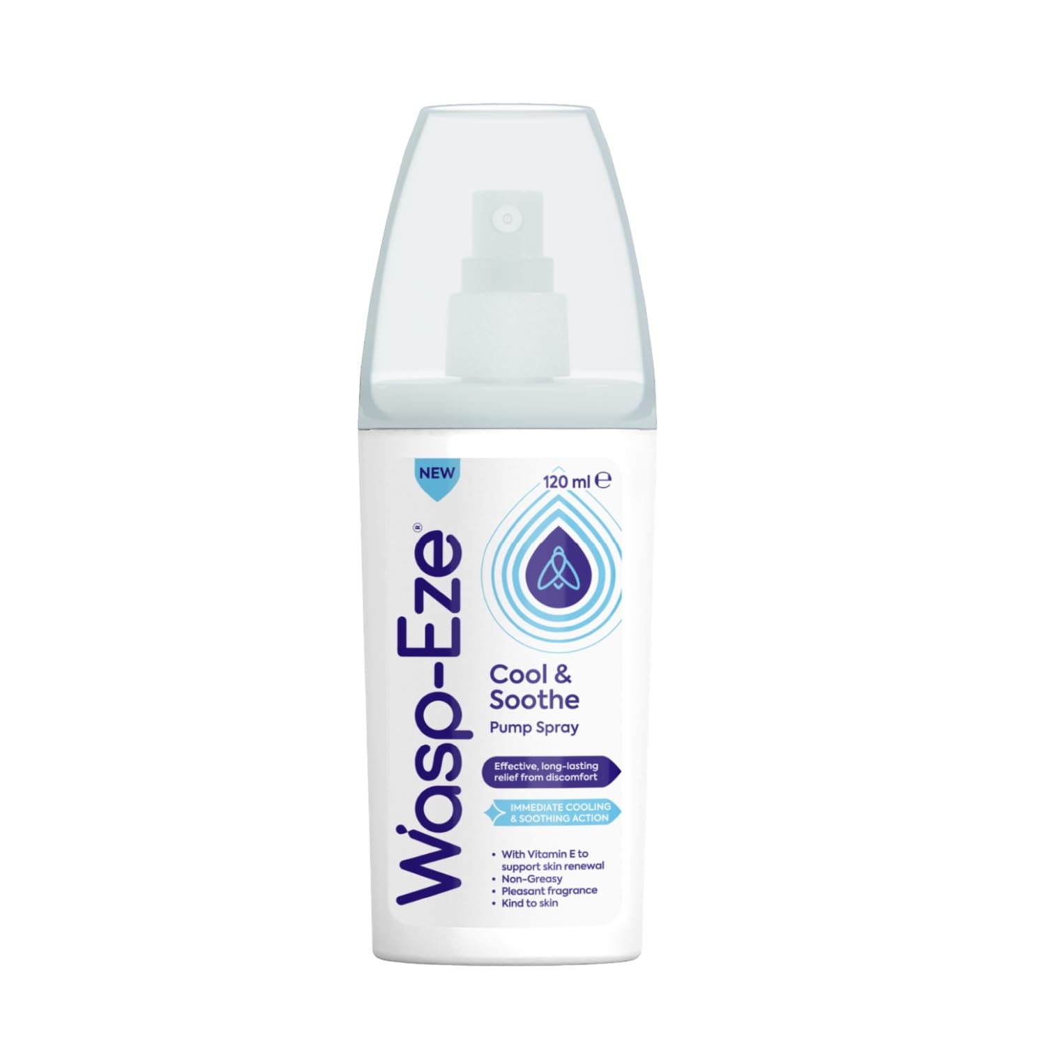 Wasp-Eze Cool & Soothe Pump Spray, 120ml, Effective Cooling & Soothing Insect Bite & Sting Relief for Mosquitoes, Midges, Bees & Wasps