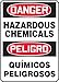 Accuform SBMCHL092VP Plastic Spanish Bilingual Sign,"Danger Hazardous Chemicals/PELIGRO QUIMICOS PELIGROSOS", 14" Length x 10" Width x 0.055" Thickness, Red/Black on White