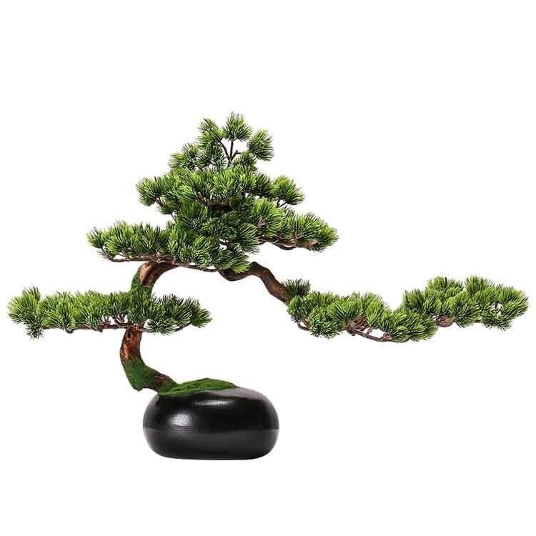 Décoration de pin chinois arbre artificiel intérieur en pot vert