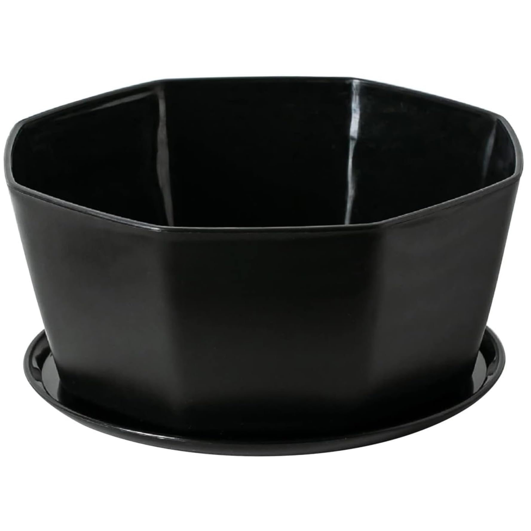 Ngbbby 8" Succulent Pots Plastic Planter Pots with Drainage Hole Shallow Plant Pot Black