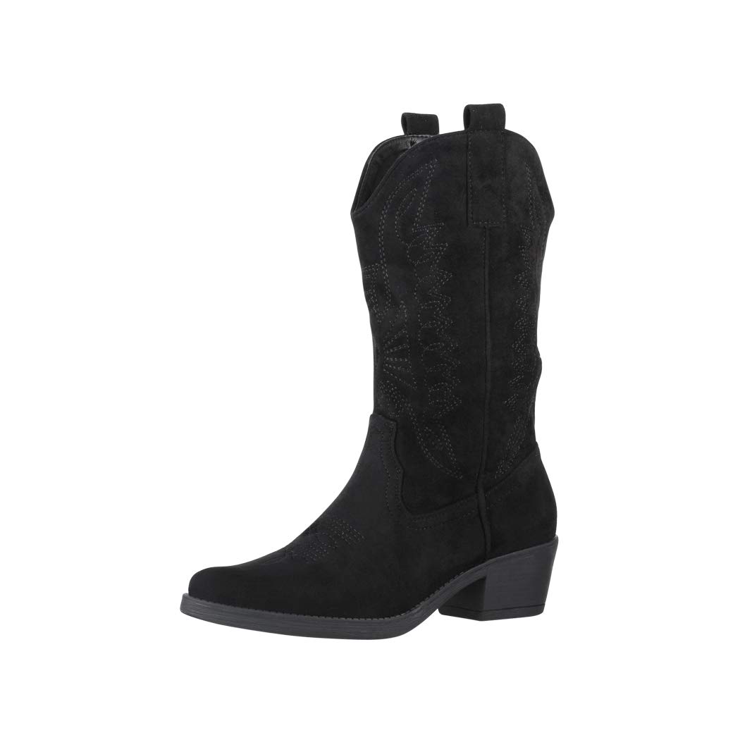 Elara Stivali da Cowboy Donna Motociclista Chunkyrayan 301-A32S Black-37