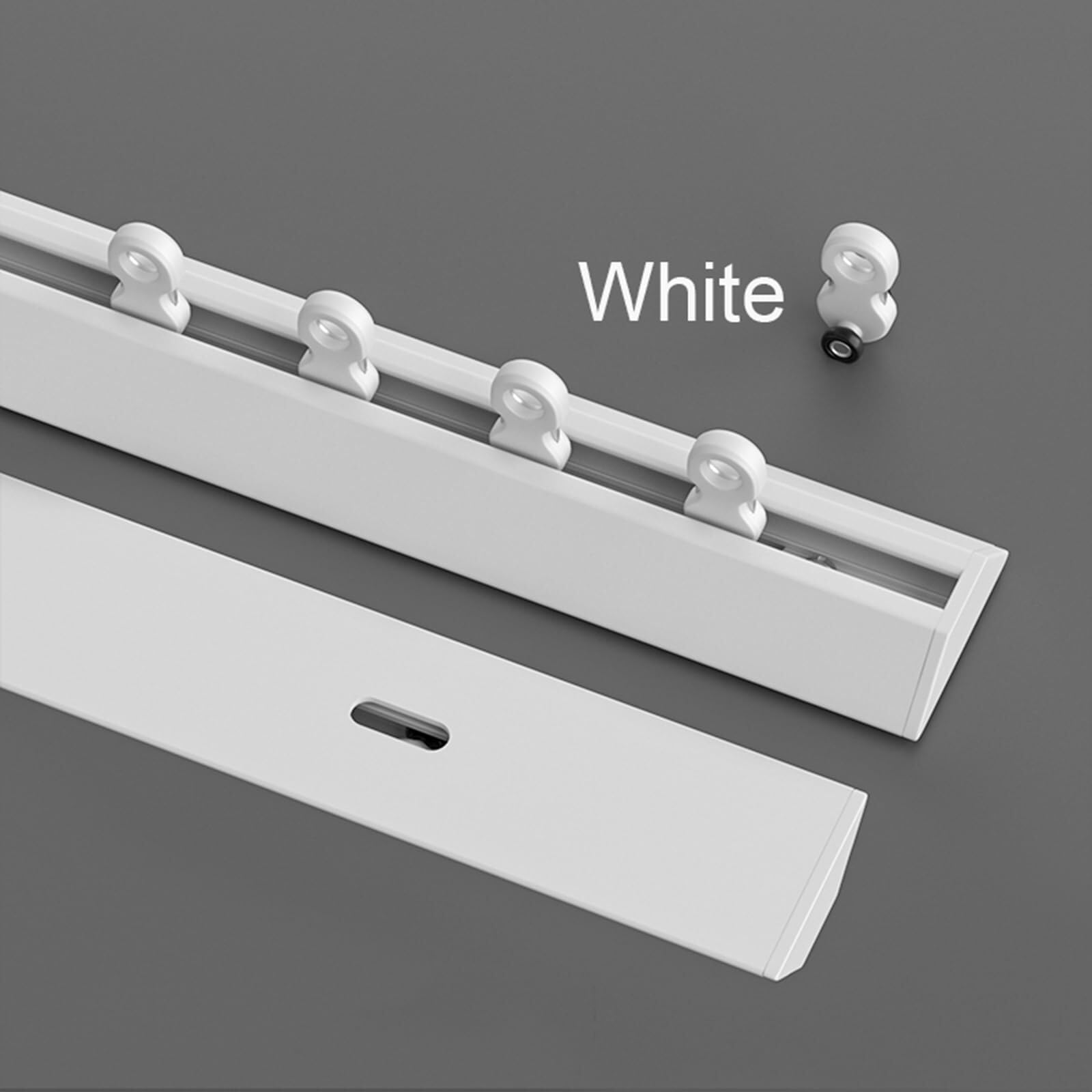 Rail De Plafond en Aluminium pour Rideaux, Rail De Rideau Robuste, Mute Tringle À Rideau Montée Au Plafond, Ensemble De Rails pour Bureau, Salon, Chambre(Blanc,220cm)