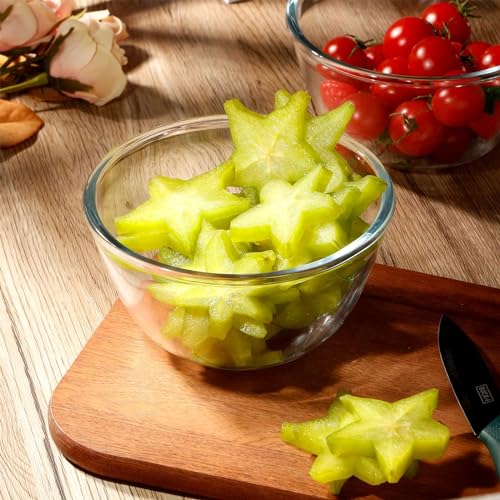 Image of WRINGO Glass Bowl for Kitchen Prep, Dessert, Dips, and Candy Dishes, Cake, Snack Bowl Set of 6 Or Nut Bowl, and Microwave Safe Clear Glass Bowls for Mixing, Storing Size 5.5 Inch