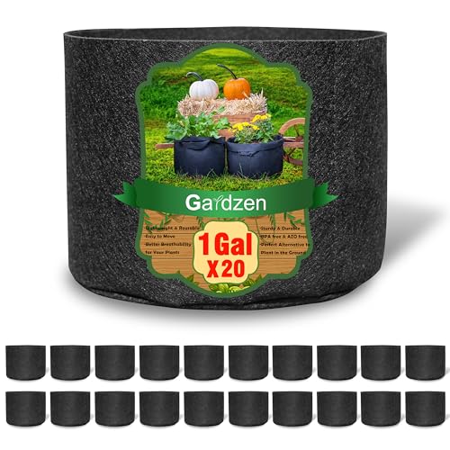 Gardzen 20-Pack 1 Gallon Nonwoven Grow Bags Aeration Fabric Pots