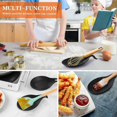 Kit 3 Descanso de Talheres em Silicone Suporte Para Espátula, Concha, Colher, Faca Utensílios de Coz