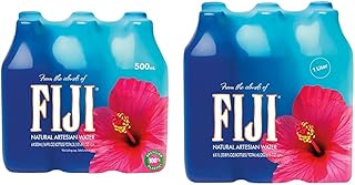 Bundle of FIJI Natural Artesian Bottled Water 500 mL / 16.9 Fl Ounce (Pack of 6) + FIJI Natural Artesian Bottled Water 1 Liter / 33.8 Fl Ounce (Pack of 6)