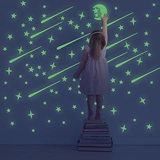 Unomor Glow in The Dark Stars and Moon, Glow Stickers for Ceiling and Wall Decals, Perfect for Kids Bedding Room or Party Birthday Gift  216 pcs