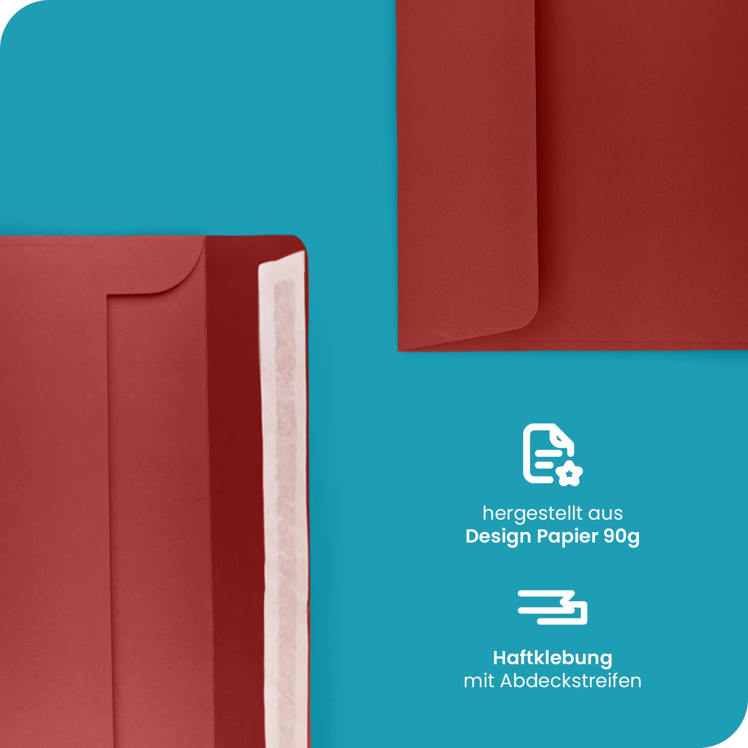 Netuno 500 buste da lettera rosso formato C5 16,2 x 22,9 cm 120g Design busta lettere grande a5 carta colorata per partecipazioni matrimonio inviti battesimo compleanno Natale Pasqua | Carta di design da 120 g, grandi buste rosse di alta qualità per Natal