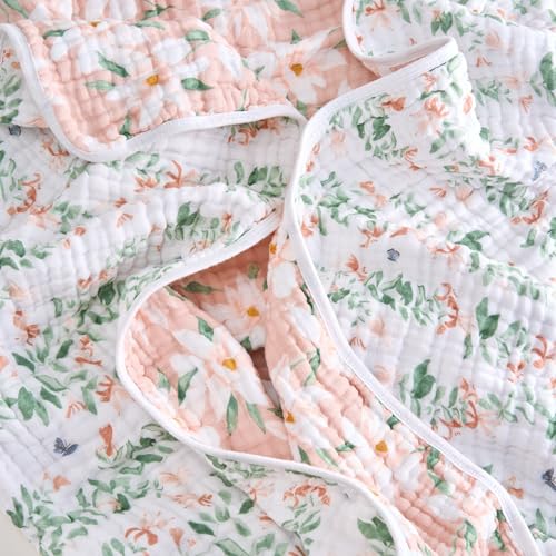 Image of aden + anais Essentials Dream Blanket, Muslin Baby Blankets for Girls & Boys, Lightweight Newborn Nursery & Crib Blanket, Unisex Toddler & Infant Bedding, Shower & Registry Gift, Butterfly Garden