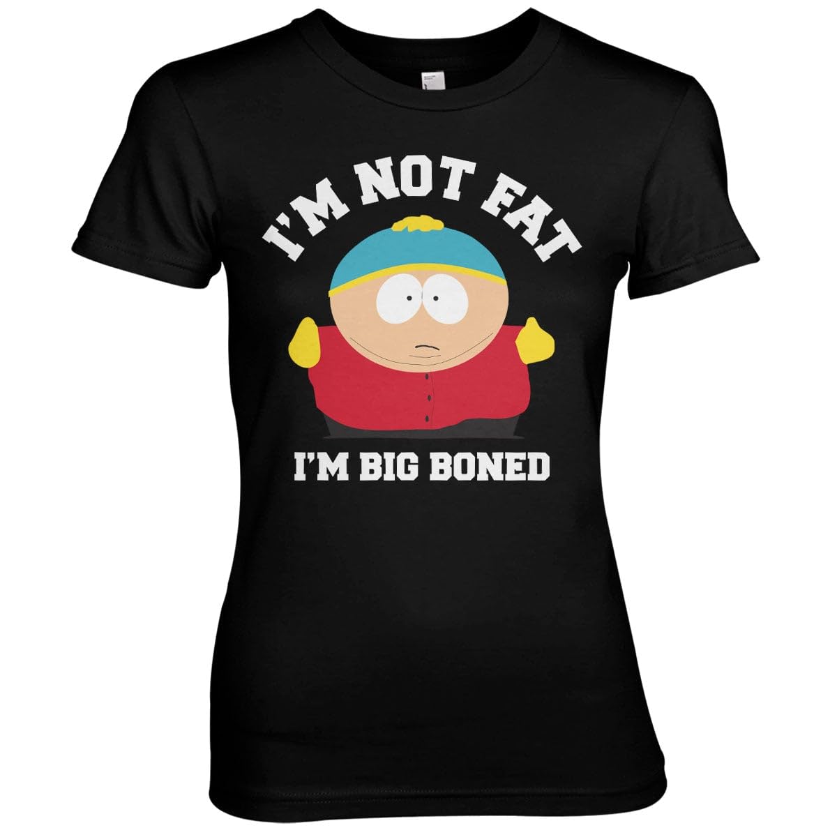 South Park Women's Black Officially Licensed I'm Not Fat I'm Big Boned T-Shirt (Black), Medium