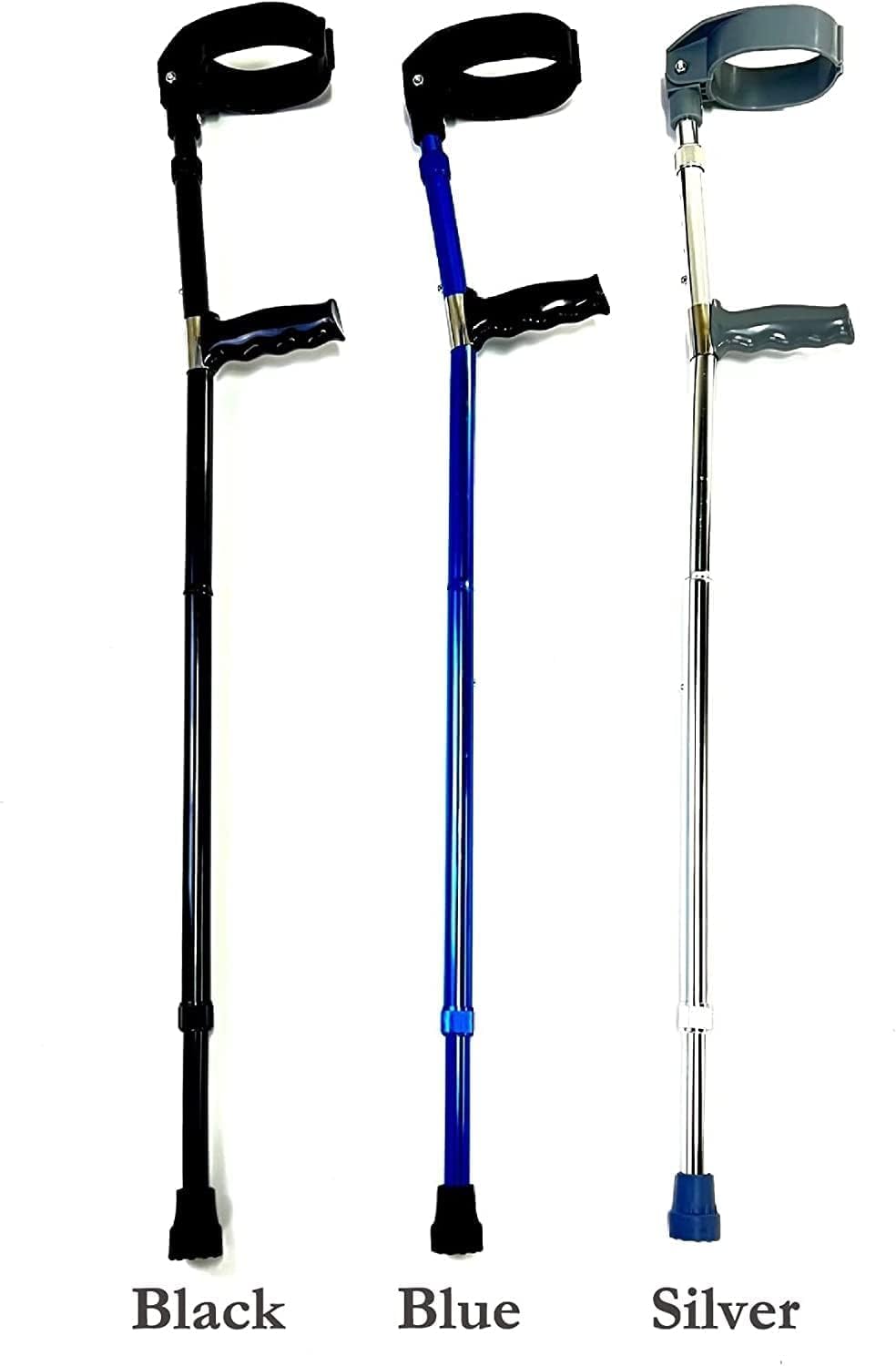 Kule Ortopedyczne 1 Para Kul Ortopedycznych Dla Dorosłych Z Regulowanym Pełnym Mankietem, Lekkie Kule Ortopedyczne Z Regulowaną Wysokością, Aluminiowa Laska Do Podróży Lu, Silver