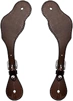 Vista 4 de Correas de espuelas de cuero para adultos, estilo occidental, para mujeres, para equitación, carreras de barril, espectáculos y rodeo, para mujeres