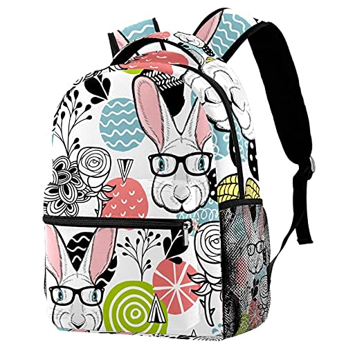 Sac à dos rigolo lapins et fleurs pour livres scolaires | Protégez le dos de votre enfant