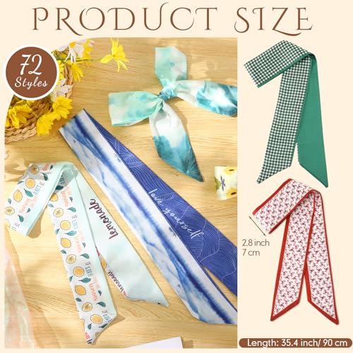 72 Pcs Bulk Purse Scarf Headband for Women Hair Purse Scarf Handbag Ribbon for Women Headband Neck Decorative Fashion Gifts2