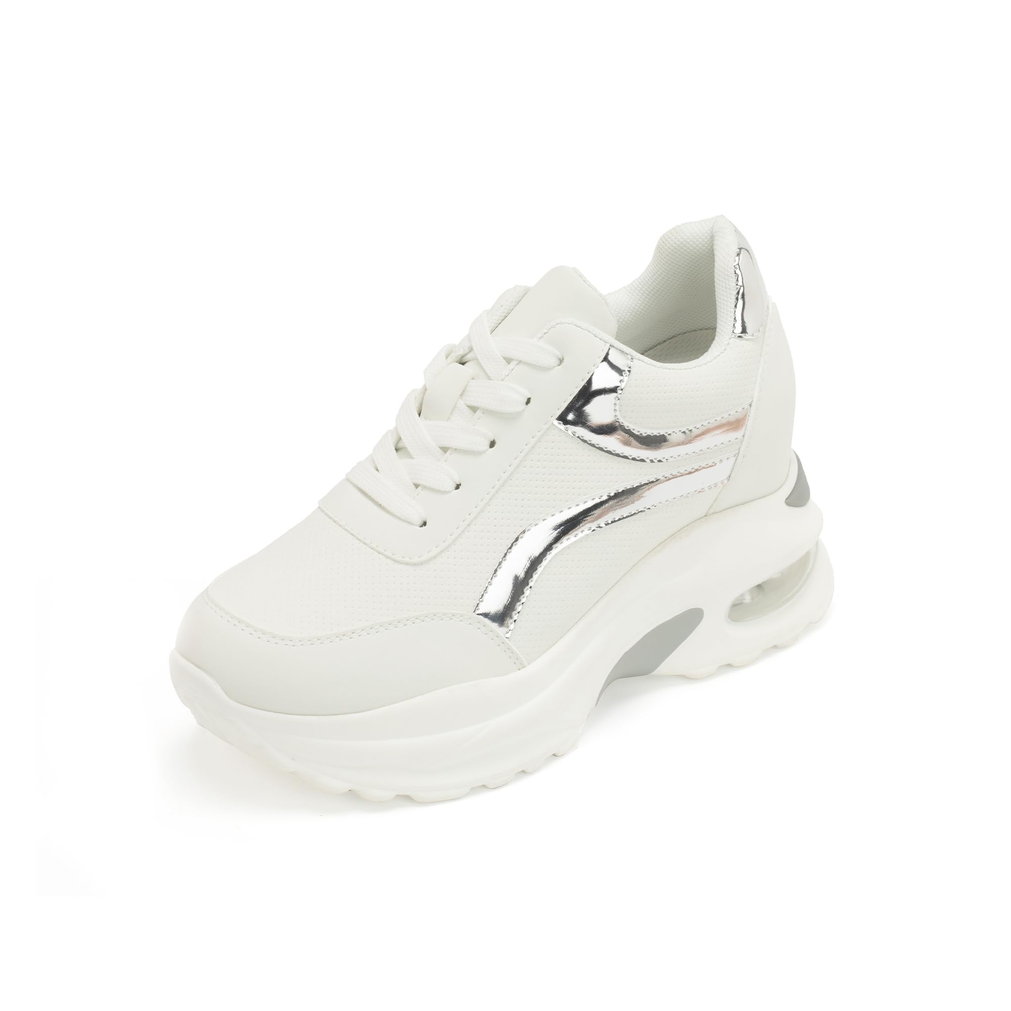 JOMIX Zapatillas Mujer de Cuñas Casual Sneakers con Amortiguación de Aire Zapatos Wedge Plataforma Moda Deportivas