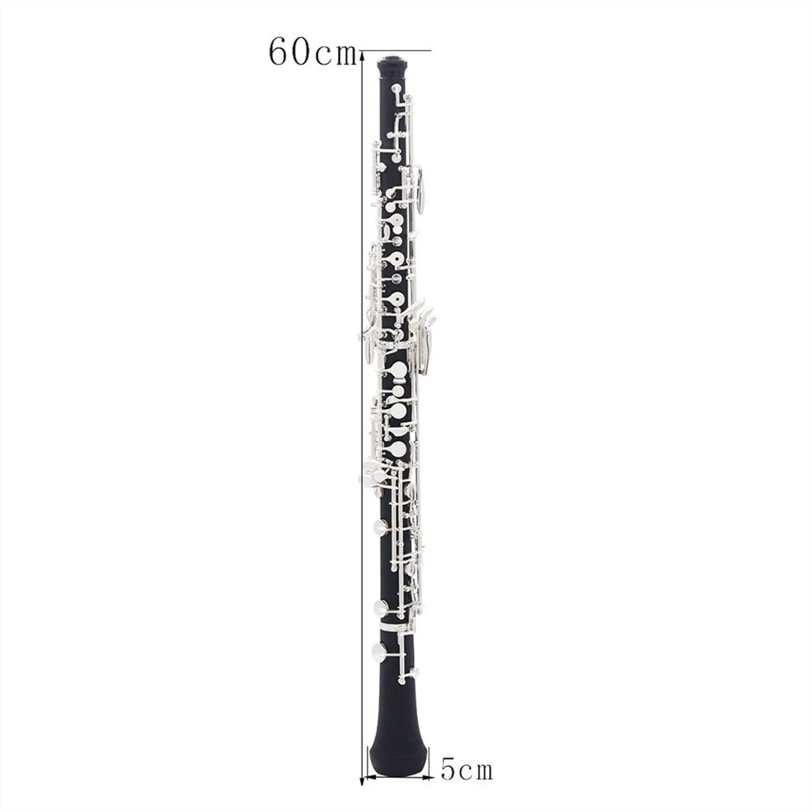 Strumento Oboe C Key Oboe Oboe Semiautomatico Chiavi Placcate in Argento Strumento A Fiato con Ance Oboe Guanti Custodia in Pelle Borsa da Trasporto Principiante di Oboe
