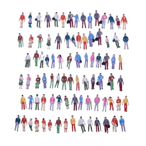 CATZUM 100 Stück Kleine Figuren Menschen Set Miniaturfiguren für Modelleisenbahnen Spielfiguren Menschen (1:10)