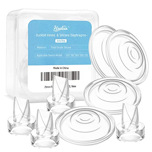 Image of Wearable Breast Pump Replacement Parts Duckbill Valves 4PCS & Silicone Diaphragm 4PCS for Momcozy S12 S9, Original Part Accessories Replacement, Electric Breast Pump Part, BPA Free, Easy to Clean,8PCS