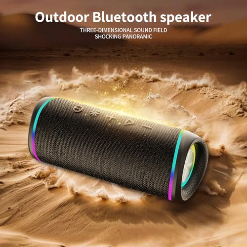 Bluetooth Speaker with HD Sound, Portable Wireless, IPX5 Waterproof, Up to 20H Playtime, TWS Pairing, Bluetooth 5.3, for Home, Party, Beach, Outdoor, Electronic Gadgets, Birthday Gift (Black) - Image 6