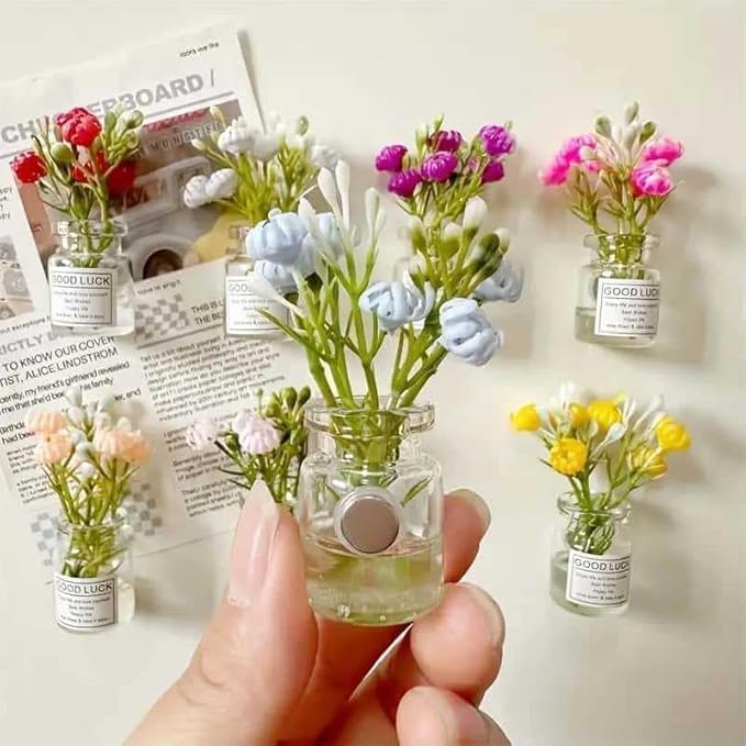 Imanes decorativos mini jarrones de vidrio luminosos x8 miniatura 4