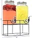 Estilo Glass Double Drink Dispenser with Stand - Set of 2, 1 Gallon Glass Beverage Dispenser with Stand, Glass Drink Dispenser, Glass Jar with Lid, Mason Jar for Weddings, Juice Dispensers for Parties
