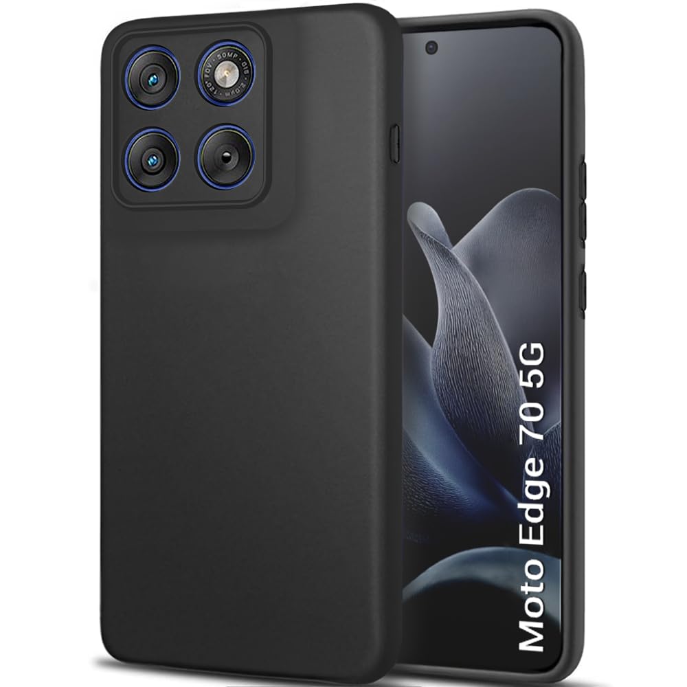 TheGiftKart Sleek Back Cover Case for Motorola Moto Edge 70 5G | Slim Fit Protective Design | Ultra Matte Finish | Camera Protection Bump | Soft Back Cover Case for Moto Edge 70 5G (Silicone, Black)-image-20