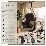 tectake Hängesessel mit Gestell Anthrazit