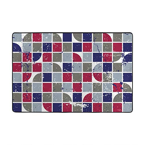 Tapis corail salon grand format tapis mosaïque velours polyester - 2