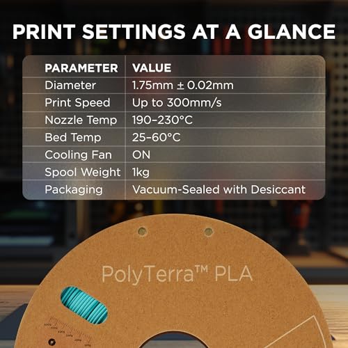 Image of Polymaker Matte PLA Filament Arctic Teal 1.75mm 1kg 3D Printing Filament, PolyTerra 3D Printer Filament
